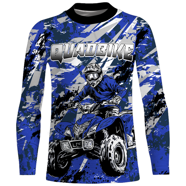 Maxcorners ATV Motocross Racing Jersey Blue Upf30+ ATV Quad Bike Jersey Off-road Men Kid Women MT2809