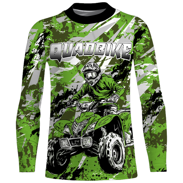 Maxcorners ATV Motocross Racing Jersey Green Upf30+ ATV Quad Bike Jersey Off-road Men Kid Women MT2809