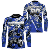 Maxcorners ATV Motocross Racing Jersey Blue Upf30+ ATV Quad Bike Jersey Off-road Men Kid Women MT2809