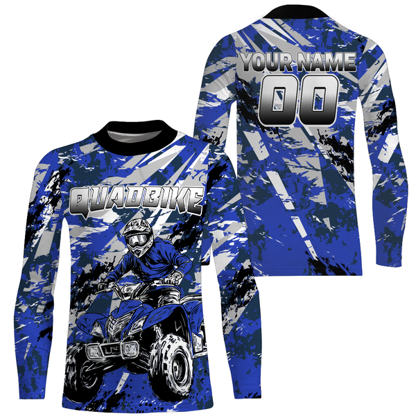 Maxcorners ATV Motocross Racing Jersey Blue Upf30+ ATV Quad Bike Jersey Off-road Men Kid Women MT2809