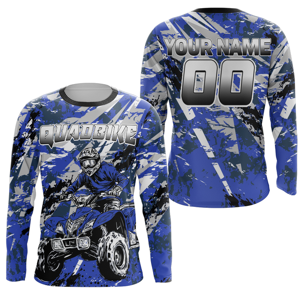 Maxcorners ATV Motocross Racing Jersey Blue Upf30+ ATV Quad Bike Jersey Off-road Men Kid Women MT2809