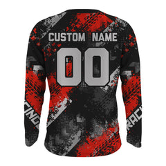 Maxcorners Red Motocross Racing Jersey Men Kid Women Upf30+ Dirt Bike Shirt MX Off-Road Jersey XM247 MT2809