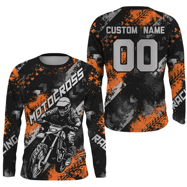 Maxcorners Orange Motocross Racing Jersey Men Kid Women Upf30+ Dirt Bike Shirt MX Off-Road Jersey XM247 MT2809