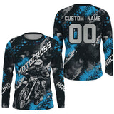 Maxcorners Blue Motocross Racing Jersey Men Kid Women Upf30+ Dirt Bike Shirt MX Off-Road Jersey XM247 MT2809