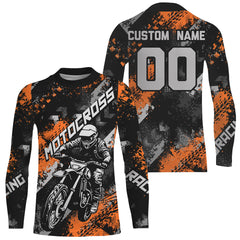 Maxcorners Orange Motocross Racing Jersey Men Kid Women Upf30+ Dirt Bike Shirt MX Off-Road Jersey XM247 MT2809