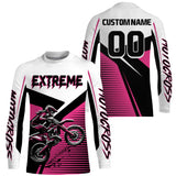 Maxcorners Pink Motocross Jersey Upf30+ Dirt Bike Racing Shirt Women & Girl Off-Road Jersey XM272 MT2809