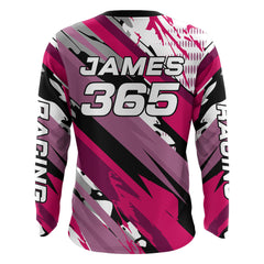 Maxcorners Pink Motocross Racing Jersey Women Kid Girl Upf30+ Dirt Bike Shirt Off-Road MX XM274 MT2809