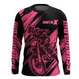 Maxcorners Motocross Racing Jersey Pink For Women Kid Girl Upf30+ MX Off-Road Dirt Bike Shirt XM276 MT2809