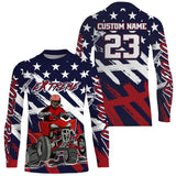 Maxcorners ATV Motocross Racing Jersey American Flag Upf30+ Youth Quad Bike Shirt Men Kid Off-Road MT2809