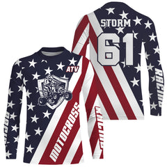 Maxcorners ATV Motocross Jersey American Flag Upf30+ Quad Bike Racing Jersey Men Women Kid MT2809