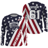Maxcorners ATV Motocross Jersey American Flag Upf30+ Quad Bike Racing Jersey Men Women Kid LM2809