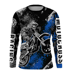 Maxcorners Motocross Racing Jersey Blue Upf30+ Dirt Bike Shirt Men Women Kid Off-road Riding Jersey MT2809