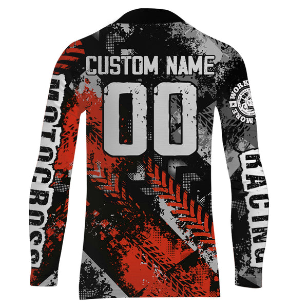 Maxcorners Motocross Racing Jersey Red Upf30+ Dirt Bike Shirt Men Women Kid Off-road Riding Jersey MT2809