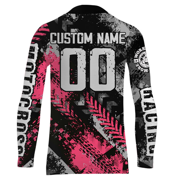 Maxcorners Motocross Racing Jersey Pink Upf30+ Dirt Bike Shirt Men Women Kid Off-road Riding Jersey XM250 MT2809