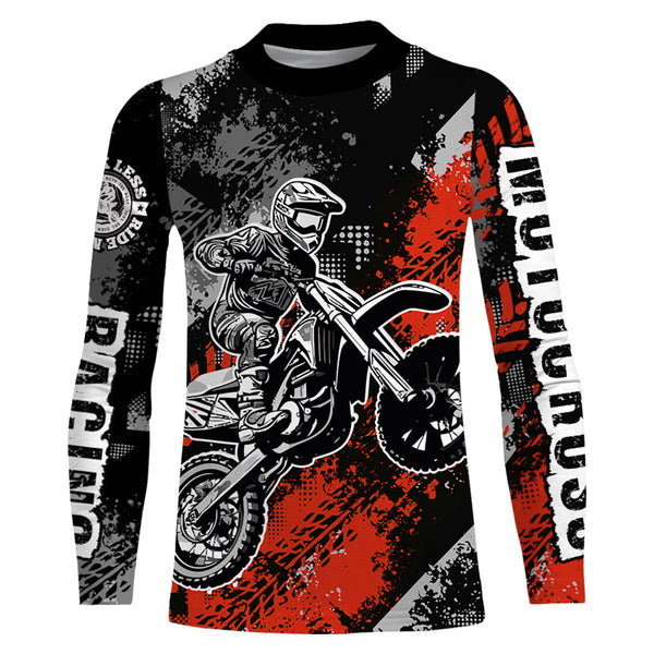Maxcorners Motocross Racing Jersey Red Upf30+ Dirt Bike Shirt Men Women Kid Off-road Riding Jersey MT2809