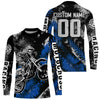 Maxcorners Motocross Racing Jersey Blue Upf30+ Dirt Bike Shirt Men Women Kid Off-road Riding Jersey MT2809
