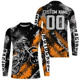 Maxcorners Motocross Racing Jersey Orange Upf30+ Dirt Bike Shirt Men Women Kid Off-road Jersey MT2809