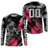 Maxcorners Motocross Racing Jersey Pink Upf30+ Dirt Bike Shirt Men Women Kid Off-road Riding Jersey XM250 MT2809
