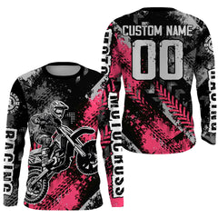 Maxcorners Motocross Racing Jersey Pink Upf30+ Dirt Bike Shirt Men Women Kid Off-road Riding Jersey XM250 MT2809