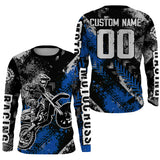 Maxcorners Motocross Racing Jersey Blue Upf30+ Dirt Bike Shirt Men Women Kid Off-road Riding Jersey MT2809