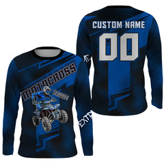 Maxcorners ATV Motocross Jersey Blue Upf30+ Quad Bike ATV Racing Jersey Men Women Kid ATV Shirt MT2809