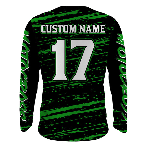 Maxcorners Motocross Racing Jersey Green Upf30+ Dirt Bike Off-road MX Shirt Men Kid Women XM186 MT2809