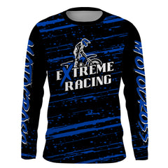 Maxcorners Motocross Racing Jersey Blue Upf30+ Dirt Bike Off-road MX Shirt Men Kid Women XM186 MT2809