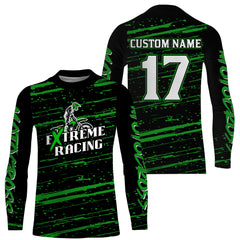 Maxcorners Motocross Racing Jersey Green Upf30+ Dirt Bike Off-road MX Shirt Men Kid Women XM186 MT2809