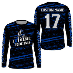 Maxcorners Motocross Racing Jersey Blue Upf30+ Dirt Bike Off-road MX Shirt Men Kid Women XM186 MT2809