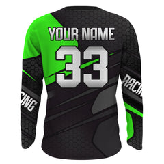 Maxcorners ATV Quad Racing Jersey Kid Men Women Upf30+ Green Quad Bike Shirt ATV Motocross MT2809