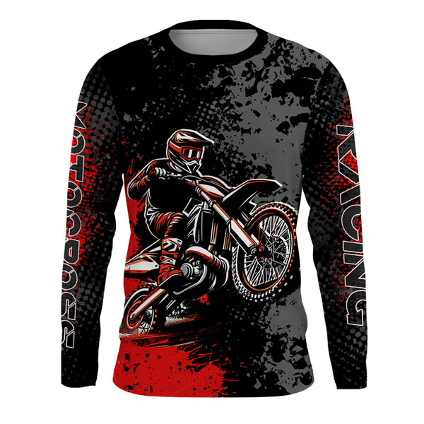 Maxcorners Motocross Racing Jersey Red Upf30+ Dirt Bike Shirt Kid Women Men Off-road Jersey XM263 MT2809