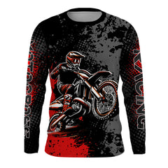Maxcorners Motocross Racing Jersey Red Upf30+ Dirt Bike Shirt Kid Women Men Off-road Jersey XM263 MT2809