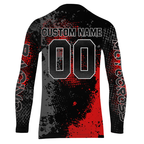 Maxcorners Motocross Racing Jersey Red Upf30+ Dirt Bike Shirt Kid Women Men Off-road Jersey XM263 MT2809