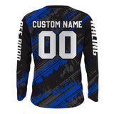 Maxcorners Kid Men Motocross Jersey Personalized Upf30+ Blue Dirt Bike Shirt MX Racing Jersey MT2809