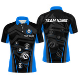 Maxcorners Blue Billiard Jersey Men 8 Ball Crown Billiard Custom Billiard Shirt For Men Billiard Team Jersey Polo & 1/4 Zip