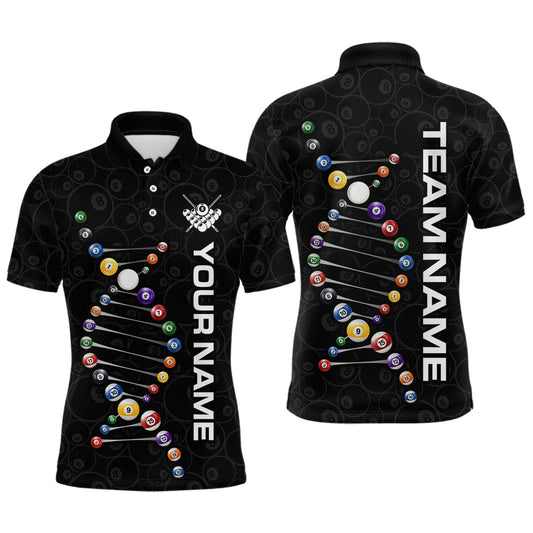 Maxcorners Personalized Billiard Jersey Dna 8 Ball Pool Men Billiard Shirt For Men Team Polo & 1/4 Zip