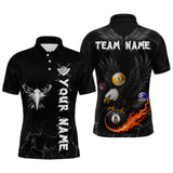 Maxcorners Custom Black Eagle 8 Ball Billiard Shirts for Men Billiard Team Jerseys Polo & 1/4 Zip Shirts LM2206