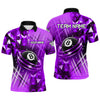 Maxcorners Purple Billiard Shirt 8 Ball Personalized Billiard Jersey For Men Billiard Gifts For Men Team Polo & 1/4 Zip