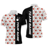 Maxcorners White Bowling Pattern Custom Men Bowling Polo & Quarter-Zip Shirts Bowling Team Jerseys Lm243