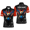 Maxcorners Eagle US Flag Bowling Custom Men Bowling Shirt Polo & Quarter-Zip Bowling Team Jerseys LM1625