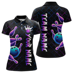 Maxcorners Neon Bowling Custom Men Bowling Shirt Polo & Quarter-Zip Bowling Team Jerseys LM1625