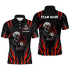 Maxcorners Personalized Skull Billiard Team Jerseys Billiard Shirts for Men Polo & 1/4 Zip Shirts LM283