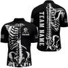Maxcorners Custom Skull Bone 8 Ball Billiard Shirts for Men Billiard Team Jerseys Polo & 1/4 Zip Shirts MT1706