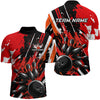 Maxcorners Custom Red Bowling Jersey for Men Bowling Uniform Polo & 1/4 Zip Bowling Team Shirts LM0803
