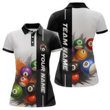 Maxcorners Personalized Men Billiard Shirts Ball Pool Polo & 1/4 Zip Billiard Team Jerseys Billiard Shirt LM0607