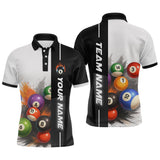 Maxcorners Personalized Men Billiard Shirts Ball Pool Polo & 1/4 Zip Billiard Team Jerseys Billiard Shirt LM0607