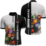Maxcorners Personalized Men Billiard Shirts Ball Pool Polo & 1/4 Zip Billiard Team Jerseys Billiard Shirt LM0607