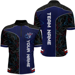 Maxcorners Bowling Jersey For Men Personalized Bowling Gifts For Men Bowling Team Shirts With Name Polo & 1/4 Zip