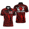 Maxcorners Custom Red Bowling Men Bowling Shirt Polo & Quarter-Zip Bowling Team Jerseys MT1706
