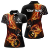 Maxcorners Custom Flaming US Flag Eagle Billiard Jersey for Men Billiard Shirt Billiard Gifts Polo & 1/4 Zip LM0607